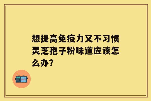 想提高免疫力又不习惯灵芝孢子粉味道应该怎么办？