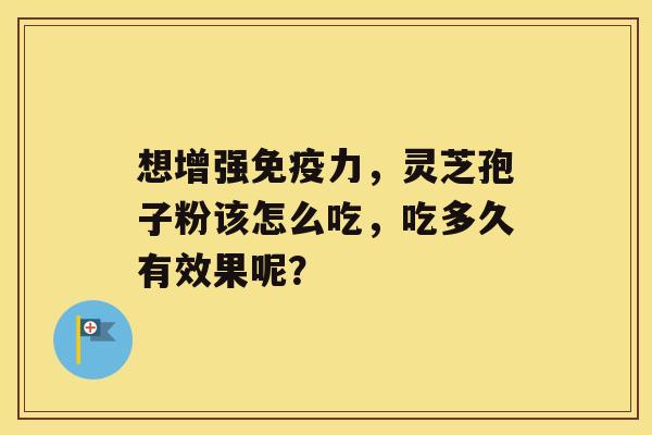 想增强免疫力，灵芝孢子粉该怎么吃，吃多久有效果呢？