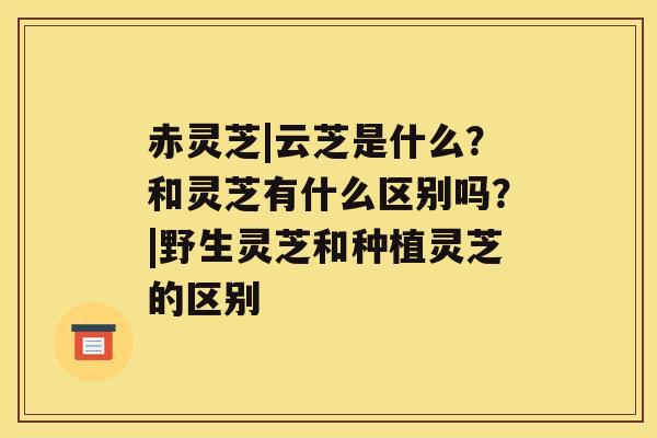 赤灵芝|云芝是什么？和灵芝有什么区别吗？|野生灵芝和种植灵芝的区别