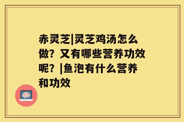 赤灵芝|灵芝鸡汤怎么做？又有哪些营养功效呢？|鱼泡有什么营养和功效