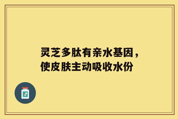 灵芝多肽有亲水基因，使主动吸收水份