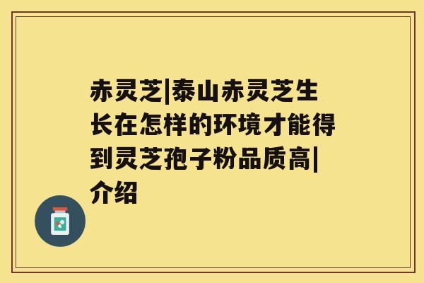 赤灵芝|泰山赤灵芝生长在怎样的环境才能得到灵芝孢子粉品质高|介绍