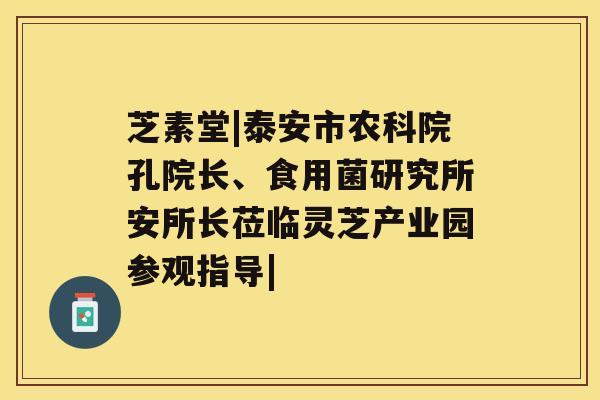 芝素堂|泰安市农科院孔院长、食用菌研究所安所长莅临灵芝产业园参观指导|