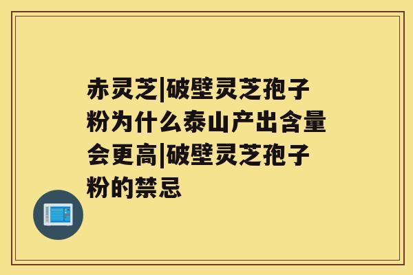 赤灵芝|破壁灵芝孢子粉为什么泰山产出含量会更高|破壁灵芝孢子粉的禁忌