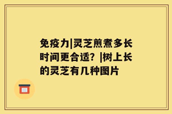 免疫力|灵芝煎煮多长时间更合适？|树上长的灵芝有几种图片