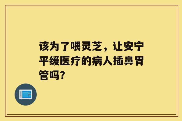 该为了喂灵芝，让安宁平缓医疗的人插鼻胃管吗？