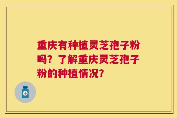 重庆有种植灵芝孢子粉吗？了解重庆灵芝孢子粉的种植情况？