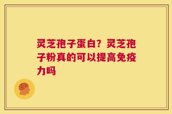 灵芝孢子蛋白？灵芝孢子粉真的可以提高免疫力吗