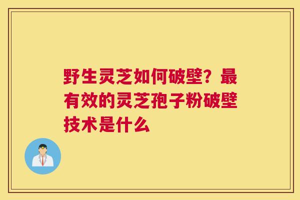 野生灵芝如何破壁？有效的灵芝孢子粉破壁技术是什么