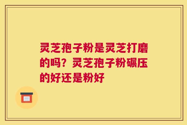 灵芝孢子粉是灵芝打磨的吗？灵芝孢子粉碾压的好还是粉好