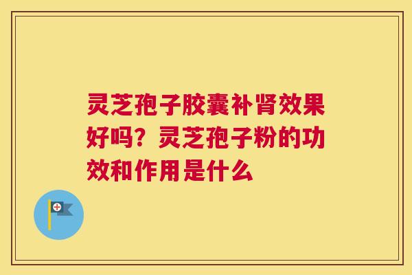 灵芝孢子胶囊补效果好吗？灵芝孢子粉的功效和作用是什么