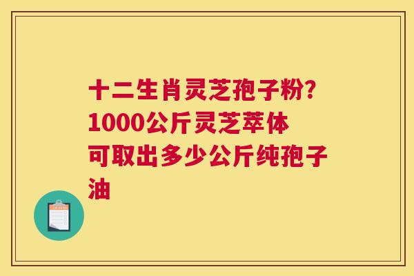 十二生肖灵芝孢子粉？1000公斤灵芝萃体可取出多少公斤纯孢子油