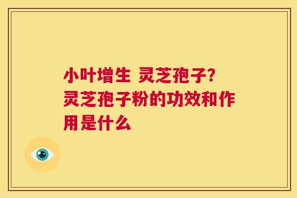 小叶增生 灵芝孢子？灵芝孢子粉的功效和作用是什么