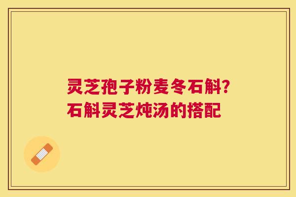 灵芝孢子粉麦冬石斛？石斛灵芝炖汤的搭配
