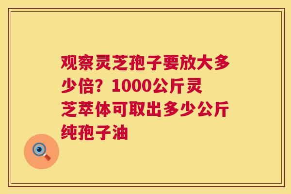 观察灵芝孢子要放大多少倍？1000公斤灵芝萃体可取出多少公斤纯孢子油