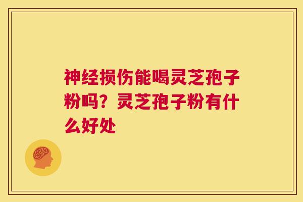 损伤能喝灵芝孢子粉吗？灵芝孢子粉有什么好处
