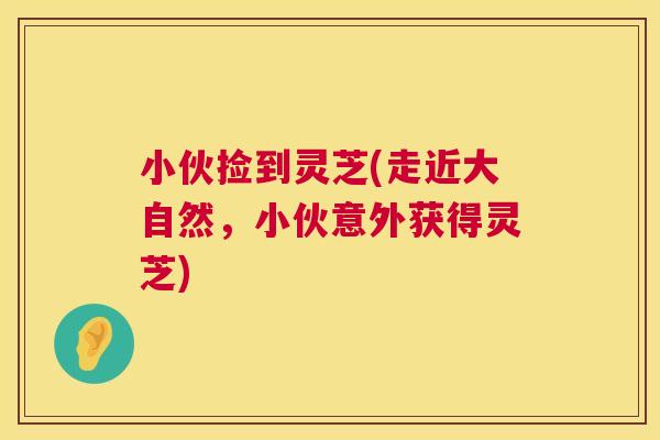 小伙捡到灵芝(走近大自然，小伙意外获得灵芝)