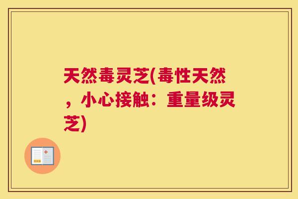 天然毒灵芝(毒性天然，小心接触：重量级灵芝)