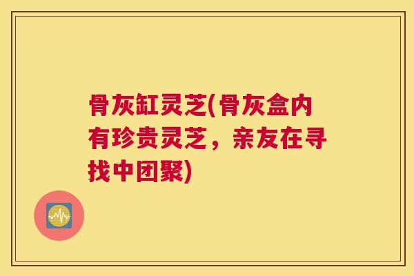 骨灰缸灵芝(骨灰盒内有珍贵灵芝，亲友在寻找中团聚)