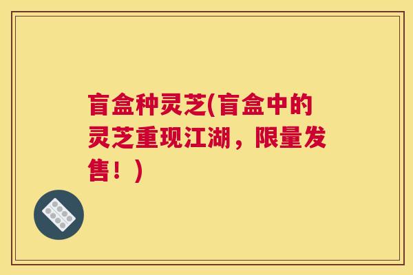 盲盒种灵芝(盲盒中的灵芝重现江湖，限量发售！)