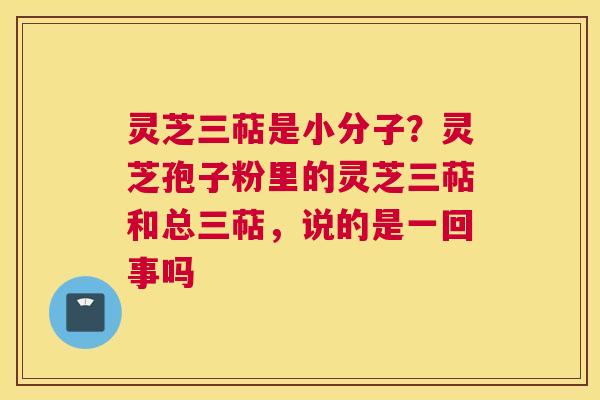 灵芝三萜是小分子？灵芝孢子粉里的灵芝三萜和总三萜，说的是一回事吗