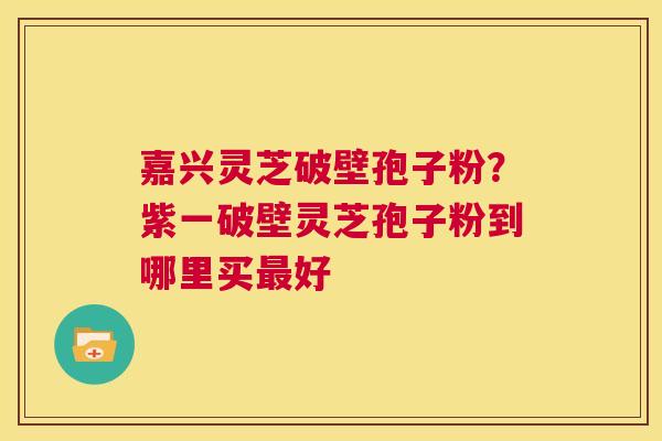 嘉兴灵芝破壁孢子粉？紫一破壁灵芝孢子粉到哪里买好