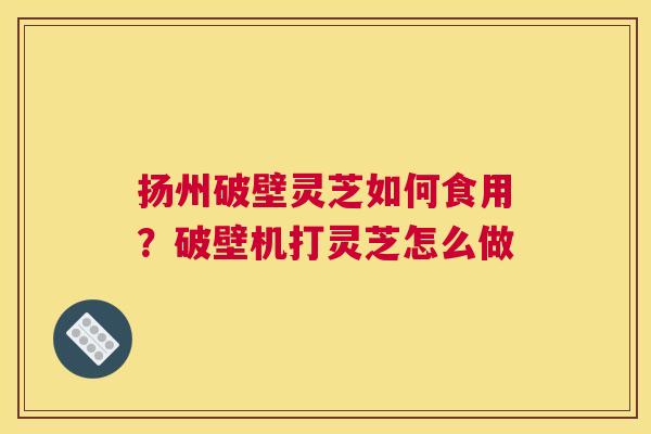 扬州破壁灵芝如何食用？破壁机打灵芝怎么做