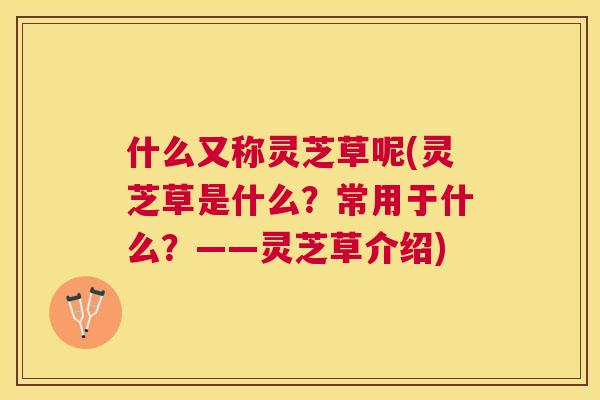 什么又称灵芝草呢(灵芝草是什么？常用于什么？——灵芝草介绍)