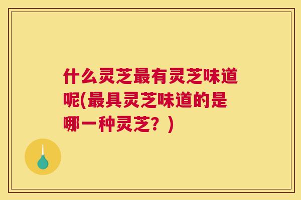 什么灵芝有灵芝味道呢(具灵芝味道的是哪一种灵芝？)