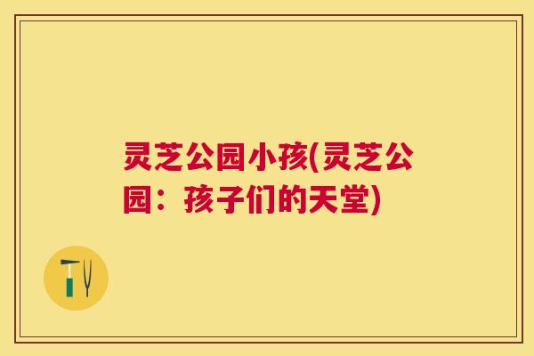 灵芝公园小孩(灵芝公园：孩子们的天堂)