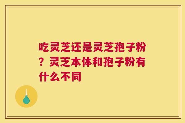 吃灵芝还是灵芝孢子粉？灵芝本体和孢子粉有什么不同