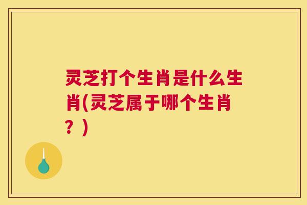 灵芝打个生肖是什么生肖(灵芝属于哪个生肖？)