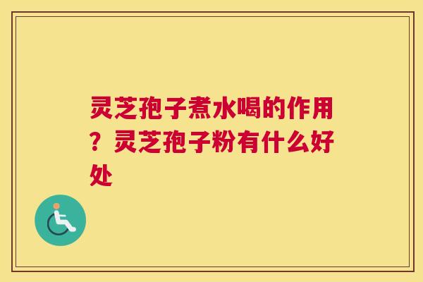 灵芝孢子煮水喝的作用？灵芝孢子粉有什么好处