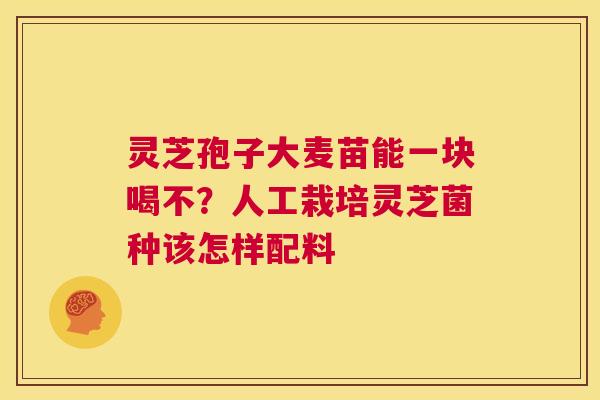 灵芝孢子大麦苗能一块喝不？人工栽培灵芝菌种该怎样配料