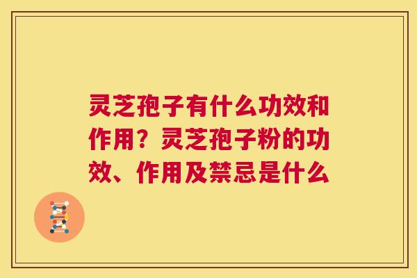 灵芝孢子有什么功效和作用？灵芝孢子粉的功效、作用及禁忌是什么