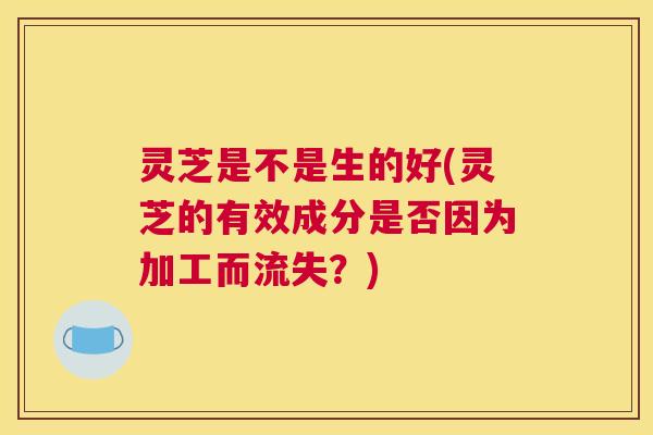 灵芝是不是生的好(灵芝的有效成分是否因为加工而流失？)