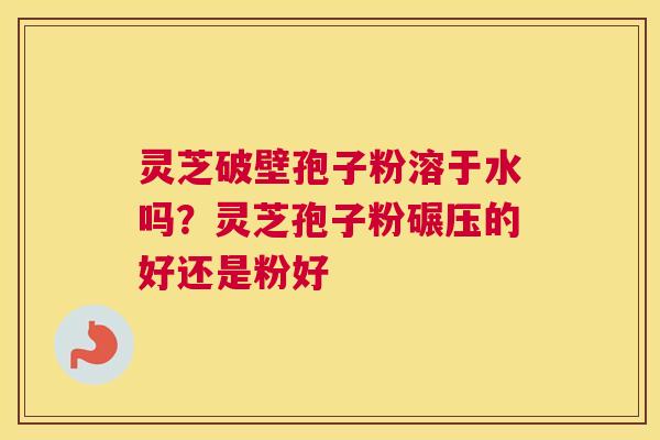 灵芝破壁孢子粉溶于水吗？灵芝孢子粉碾压的好还是粉好