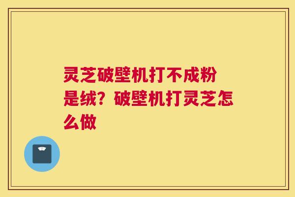 灵芝破壁机打不成粉 是绒？破壁机打灵芝怎么做