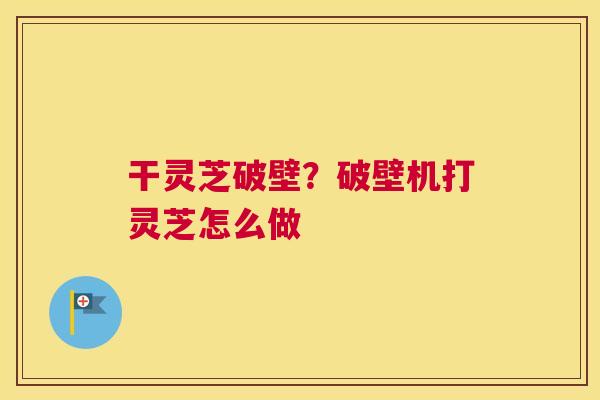 干灵芝破壁？破壁机打灵芝怎么做