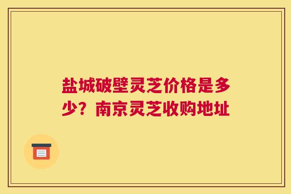 盐城破壁灵芝价格是多少？南京灵芝收购地址