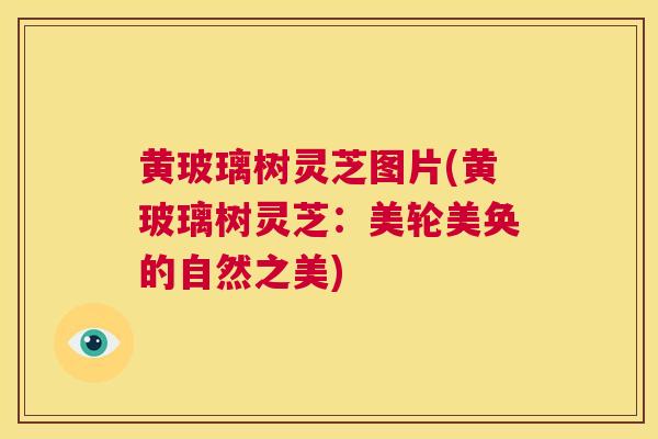 黄玻璃树灵芝图片(黄玻璃树灵芝：美轮美奂的自然之美)