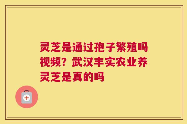 灵芝是通过孢子繁殖吗视频？武汉丰实农业养灵芝是真的吗