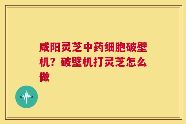咸阳灵芝细胞破壁机？破壁机打灵芝怎么做