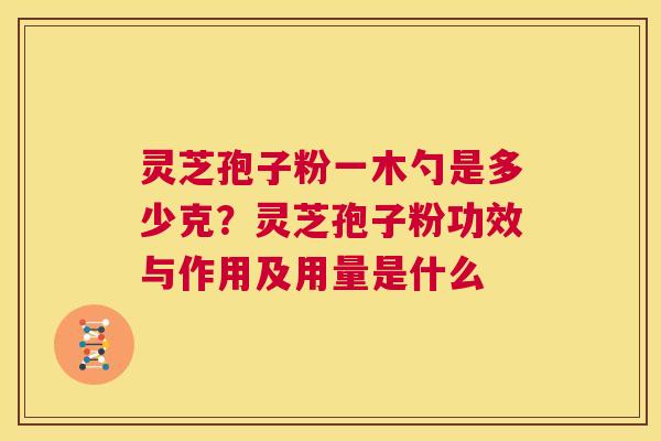 灵芝孢子粉一木勺是多少克？灵芝孢子粉功效与作用及用量是什么
