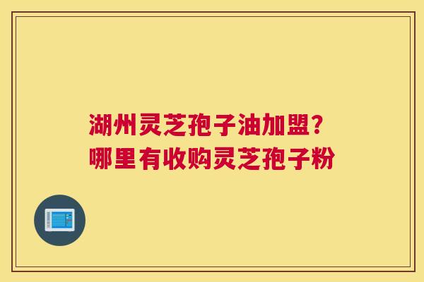 湖州灵芝孢子油加盟？哪里有收购灵芝孢子粉