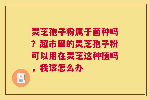 灵芝孢子粉属于菌种吗？超市里的灵芝孢子粉可以用在灵芝这种植吗，我该怎么办