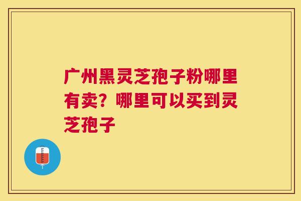 广州黑灵芝孢子粉哪里有卖？哪里可以买到灵芝孢子