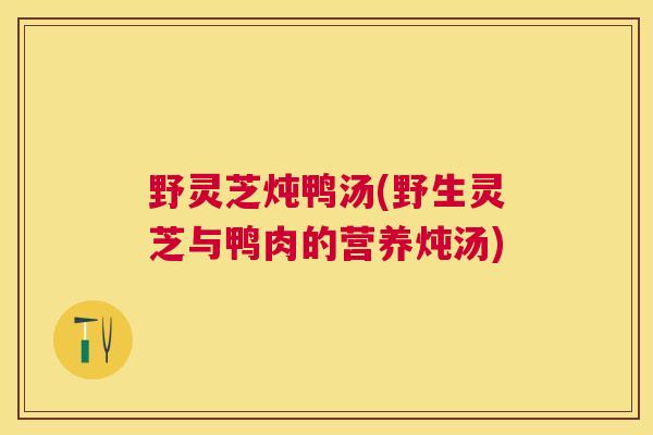 野灵芝炖鸭汤(野生灵芝与鸭肉的营养炖汤)