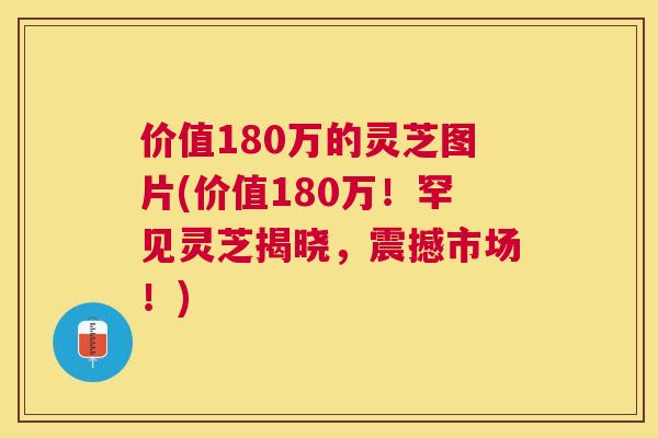 价值180万的灵芝图片(价值180万！罕见灵芝揭晓，震撼市场！)