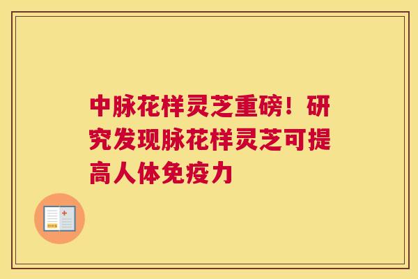 中脉花样灵芝重磅！研究发现脉花样灵芝可提高人体免疫力